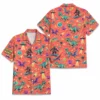 Personalized Bigfoot And Dinosaur Space Hawaiian Shirt For Men And Women, Short Sleeve Funny Sci-Fi Galaxy Mashup, Custom Name Summer Button Down - Style 2