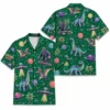 Personalized Bigfoot And Dinosaur Space Hawaiian Shirt For Men And Women, Short Sleeve Funny Sci-Fi Galaxy Mashup, Custom Name Summer Button Down - Style 6