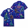 Personalized Bigfoot And Dinosaur Space Hawaiian Shirt For Men And Women, Short Sleeve Funny Sci-Fi Galaxy Mashup, Custom Name Summer Button Down - Style 7