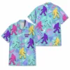 Personalized Bigfoot Sasquatch 80S 90S Neon Hawaiian Shirt For Men And Women, Short Sleeve Funny Cryptid Creature Retro, Custom Name Button Down - Style 1