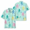 Personalized Bigfoot Sasquatch 80S 90S Neon Hawaiian Shirt For Men And Women, Short Sleeve Funny Cryptid Creature Retro, Custom Name Button Down - Style 6