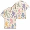 Personalized Bigfoot Sasquatch 80S 90S Neon Hawaiian Shirt For Men And Women, Short Sleeve Funny Cryptid Creature Retro, Custom Name Button Down - Style 7