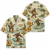 Personalized Bigfoot Summer Beach Aloha Hawaiian Shirt For Men And Women, Short Sleeve Funny Sasquatch Tropical Island Vacation, Custom Name Button Down - Style 1