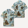 Personalized Bigfoot Summer Beach Aloha Hawaiian Shirt For Men And Women, Short Sleeve Funny Sasquatch Tropical Island Vacation, Custom Name Button Down - Style 5