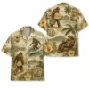 Personalized Bigfoot Summer Beach Aloha Hawaiian Shirt For Men And Women, Short Sleeve Funny Sasquatch Tropical Island Vacation, Custom Name Button Down - Style 6