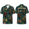 Personalized Bigfoot Tiki Tropical Hawaiian Shirt For Men And Women, Short Sleeve Funny Legend Island Vacation Print, Custom Name Summer Button Down