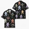 Personalized Bigfoot Ufo Space Hawaiian Shirt For Men And Women, Short Sleeve Funny Sasquatch Galaxy Sci-Fi, Custom Name Summer Button Down - Style 1