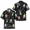 Personalized Bigfoot Ufo Space Hawaiian Shirt For Men And Women, Short Sleeve Funny Sasquatch Galaxy Sci-Fi, Custom Name Summer Button Down - Style 2