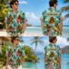 Personalized Bigfoot Vacation Tropical Hawaiian Shirt For Men And Women, Short Sleeve Funny Cryptid Island Party Print, Custom Name Summer Button Down - View 1