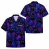 Personalized Black Cat Neon Jungle Hawaiian Shirt For Men And Women, Short Sleeve Cute Pet Glowing Tropical Night, Custom Name Summer Button Down - Style 1