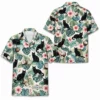 Personalized Black Cat Summer Beach Aloha Hawaiian Shirt For Men And Women, Short Sleeve Cute Pet Tropical Island Vacation, Custom Name Button Down - Style 2