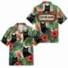Personalized Black Cat Tropical Jungle Hawaiian Shirt For Men And Women, Short Sleeve Cute Pet Botanical Nature, Custom Name Summer Button Down - Style 13