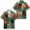 Personalized Black Cat Tropical Jungle Hawaiian Shirt For Men And Women, Short Sleeve Cute Pet Botanical Nature, Custom Name Summer Button Down - Style 15