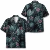 Personalized Black Cat Tropical Jungle Hawaiian Shirt For Men And Women, Short Sleeve Cute Pet Botanical Nature, Custom Name Summer Button Down - Style 2
