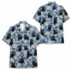 Personalized Black Cat Tropical Jungle Hawaiian Shirt For Men And Women, Short Sleeve Cute Pet Botanical Nature, Custom Name Summer Button Down - Style 4