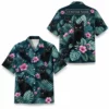Personalized Black Cat Tropical Jungle Hawaiian Shirt For Men And Women, Short Sleeve Cute Pet Botanical Nature, Custom Name Summer Button Down - Style 8