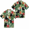 Personalized Black Cat Tropical Jungle Hawaiian Shirt For Men And Women, Short Sleeve Cute Pet Botanical Nature, Custom Name Summer Button Down - Style 9