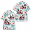Personalized Chimp Monkey Summer Beach Aloha Hawaiian Shirt For Men And Women, Short Sleeve Funny Tropical Vacation, Custom Name Button Down - Style 2