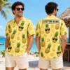 Personalized Cool Pineapple Hawaiian Shirt For Men And Women, Short Sleeve Funny Sunglasses Tropical, Custom Name Summer Button Down - View 1