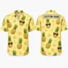Personalized Cool Pineapple Hawaiian Shirt For Men And Women, Short Sleeve Funny Sunglasses Tropical, Custom Name Summer Button Down