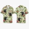 Personalized Cow Tropical Hawaiian Shirt For Men And Women, Short Sleeve Cute Farm Animal Island Vacation, Custom Name Summer Button Down - Style 2
