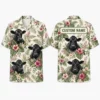 Personalized Cow Tropical Hawaiian Shirt For Men And Women, Short Sleeve Cute Farm Animal Island Vacation, Custom Name Summer Button Down - Style 4