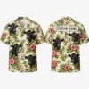 Personalized Cow Tropical Hawaiian Shirt For Men And Women, Short Sleeve Cute Farm Animal Island Vacation, Custom Name Summer Button Down - Style 9