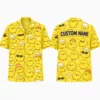 Personalized Cute Yellow Chick Hawaiian Shirt For Men And Women, Short Sleeve Funny Cartoon Bird Summer Print, Custom Name Button Down