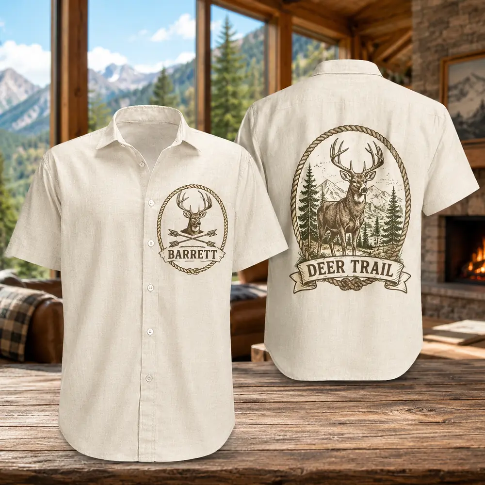 Personalized Deer Hunting Hawaiian Shirt For Men And Women, Short Sleeve Artistic Wildlife, Custom Name Summer Button Down - Style 10