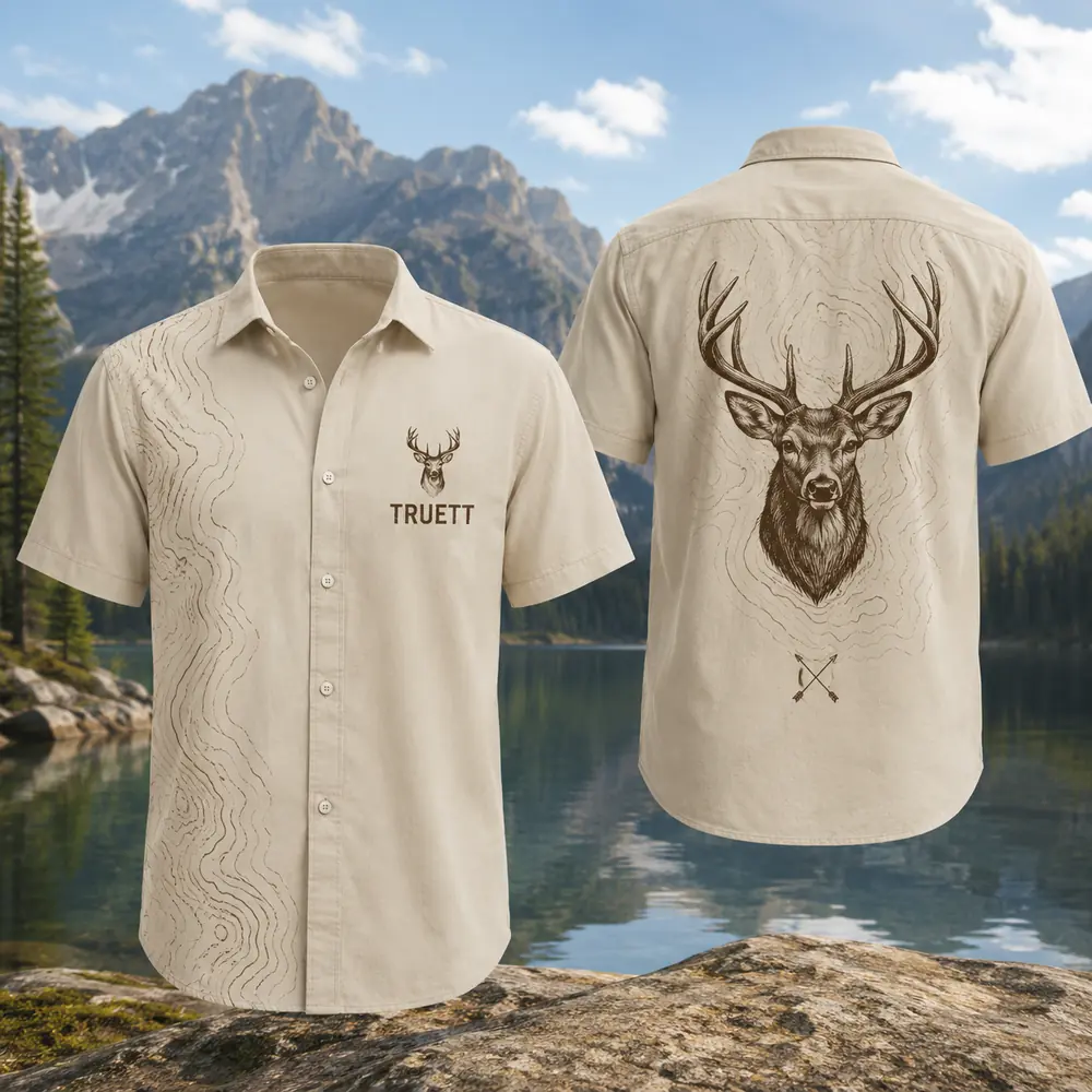 Personalized Deer Hunting Hawaiian Shirt For Men And Women, Short Sleeve Artistic Wildlife, Custom Name Summer Button Down - Style 2