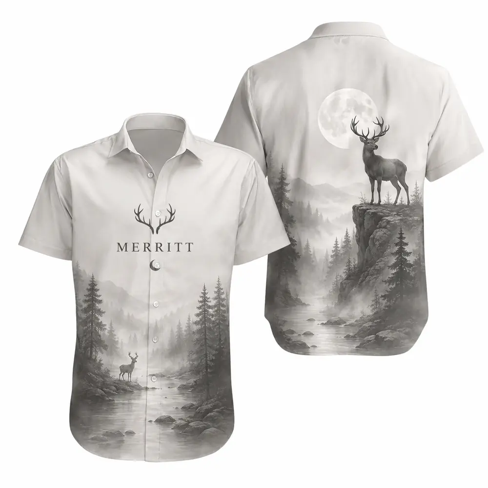 Personalized Deer Hunting Hawaiian Shirt For Men And Women, Short Sleeve Artistic Wildlife, Custom Name Summer Button Down - Style 7