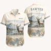 Personalized Deer Hunting Hawaiian Shirt For Men And Women, Short Sleeve Mountain Wildlife Print, Custom Name Summer Button Down - Style 2