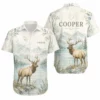 Personalized Deer Hunting Hawaiian Shirt For Men And Women, Short Sleeve Mountain Wildlife Print, Custom Name Summer Button Down - Style 7