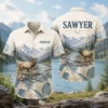Personalized Deer Hunting Hawaiian Shirt For Men And Women, Short Sleeve Nature Landscape Print, Custom Name Summer Button Down - Style 2