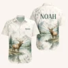 Personalized Deer Hunting Hawaiian Shirt For Men And Women, Short Sleeve Outdoor Adventure Print, Custom Name Summer Button Down - Style 10