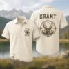 Personalized Deer Hunting Hawaiian Shirt For Men And Women, Short Sleeve Rustic Wilderness Print, Custom Name Summer Button Down - Style 1