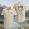 Personalized Deer Hunting Hawaiian Shirt For Men And Women, Short Sleeve Rustic Wilderness Print, Custom Name Summer Button Down - Style 2