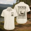 Personalized Deer Hunting Hawaiian Shirt For Men And Women, Short Sleeve Rustic Wilderness Print, Custom Name Summer Button Down - Style 5