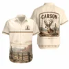 Personalized Deer Hunting Hawaiian Shirt For Men And Women, Short Sleeve Rustic Wilderness Print, Custom Name Summer Button Down - Style 9