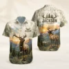 Personalized Deer Hunting Hawaiian Shirt For Men And Women, Short Sleeve Scenic Nature Print, Custom Name Summer Button Down - Style 1