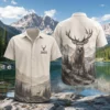 Personalized Deer Hunting Hawaiian Shirt For Men And Women, Short Sleeve Vintage Forest Print, Custom Name Summer Button Down - Style 10