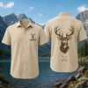 Personalized Deer Hunting Hawaiian Shirt For Men And Women, Short Sleeve Vintage Forest Print, Custom Name Summer Button Down - Style 2