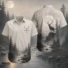 Personalized Deer Hunting Hawaiian Shirt For Men And Women, Short Sleeve Vintage Forest Print, Custom Name Summer Button Down - Style 8