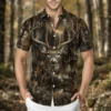Personalized Deer Hunting Hawaiian Shirt For Men, Short Sleeve Dark Forest Camo Print, Custom Name Summer Button Down - Style 10