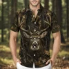 Personalized Deer Hunting Hawaiian Shirt For Men, Short Sleeve Dark Forest Camo Print, Custom Name Summer Button Down - Style 9