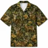 Personalized Deer Hunting Hawaiian Shirt For Men, Short Sleeve Leaf Camo Forest Print, Custom Name Summer Button Down - Style 1