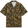 Personalized Deer Hunting Hawaiian Shirt For Men, Short Sleeve Leaf Camo Forest Print, Custom Name Summer Button Down - Style 6