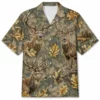 Personalized Deer Hunting Hawaiian Shirt For Men, Short Sleeve Leaf Camo Forest Print, Custom Name Summer Button Down - Style 8