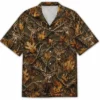 Personalized Deer Hunting Hawaiian Shirt For Men, Short Sleeve Leaf Camo Forest Print, Custom Name Summer Button Down - Style 9