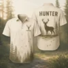 Personalized Deer Hunting Hawaiian Shirt, Unisex Short Sleeve Outdoorsman Graphic, Custom Name Summer Button Down - Style 1